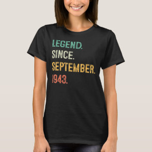 Camiseta Lenda Desde Setembro De 1943 80 Aniversário De 80 