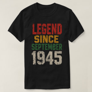 Camiseta Lenda Desde Setembro De 1945 Arte Em Negra