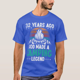 Camiseta Lenda do Acampamento de 32 Anos Scout Aniversário