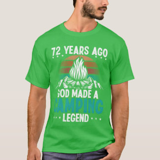 Camiseta Lenda do Acampamento de 72 Anos Scout Aniversário