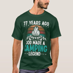 Camiseta Lenda do Acampamento de 77 Anos Escoteiro Aniversá