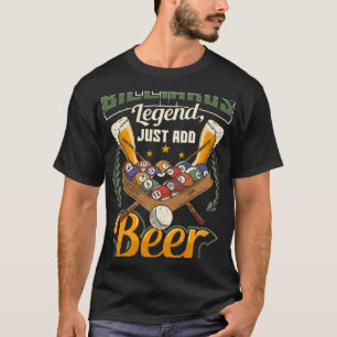 Camiseta Lenda do Bilhar Basta Adicionar Cerveja  Snooker