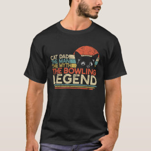 Camiseta Lenda do Boliche Homem Pai Gato Jogador de Boliche
