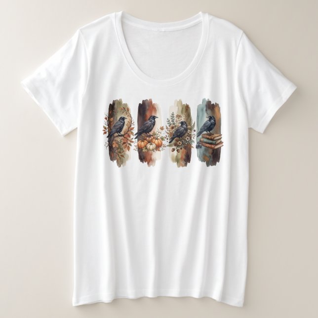 Camiseta Lenda do Corvo, decoração celestial de bruxa (Frente do Design)