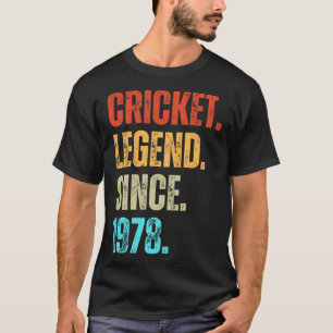 Camiseta Lenda do Críquete Desde 1978 Aniversário Retro