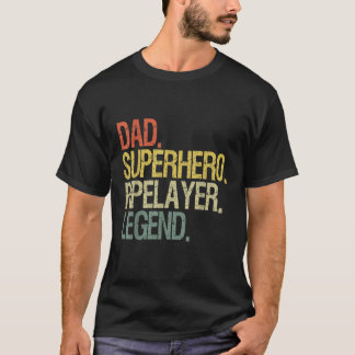 Camiseta lenda do gasoduto de super-heróis do pai