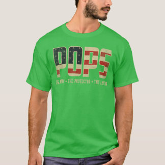 Camiseta Lenda do Herói Protetor Pops Bandeira dos EUA Dia 