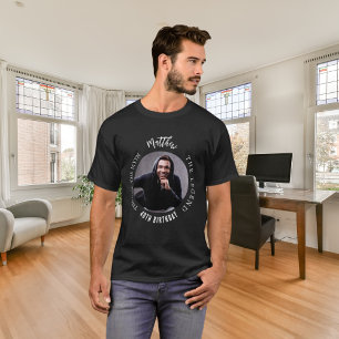 Camiseta Lenda do mito do homem branco preto de aniversário