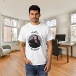 Camiseta Lenda do mito do homem branco preto de aniversário<br><div class="desc">Numa camisa de cor clara. Texto: O Homem,  O Mito,  A Lenda. Personalize e adicione seu nome,  idade e foto.</div>