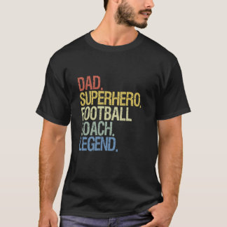 Camiseta lenda do treinador de futebol de super-heróis pai