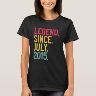 Camiseta Lenda infantil desde julho de 2015 Aniversário de