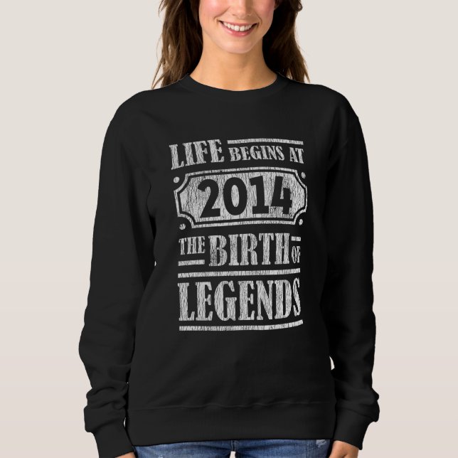 Camiseta Lenda Retro Nascida em 2014 Presente de Aniversári (Frente)