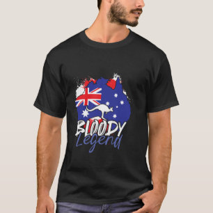 Camiseta Lenda Sangrenta Canguru Bandeira Austrália Austral