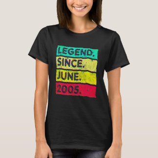 Camiseta Lenda Vintage de 17 Anos Desde Junho de 2005 17º A