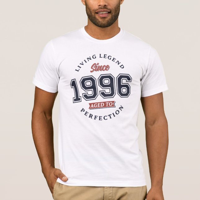 Camiseta Lenda viva 1996 Envelhecido à perfeição (Frente)