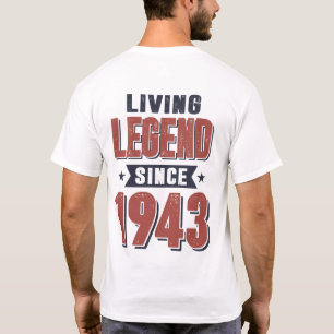 Camiseta Lenda viva desde 1943 Presente de Aniversário