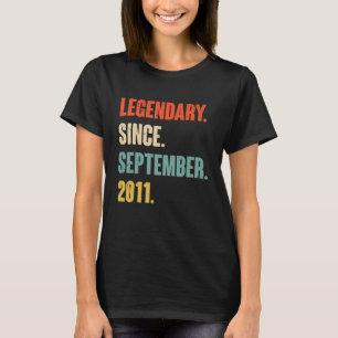 Camiseta Lendária De Aniversário De 11 De 11 Anos Desde Set