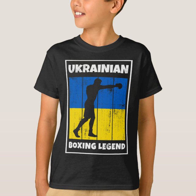 Camiseta Lendário boxeador ucraniano com bandeira para boxe (Frente)