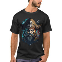 Lendário Capitão Pirata – Crânio & Navio Vintage