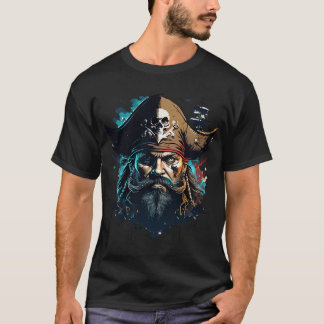Camiseta Lendário Capitão Pirata – Crânio & Navio Vintage