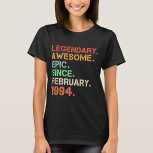 Camiseta Lendário Incrível Épico Desde Fevereiro de 1994 Re