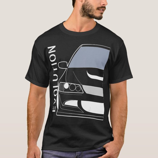 Camiseta Lendas Clássicas do Design Turbo JDM Evo 8  (Frente)