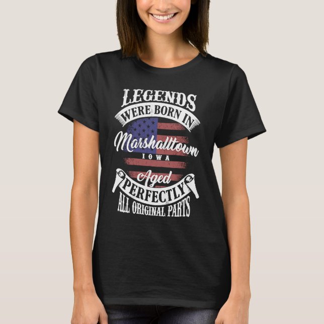 Camiseta Lendas Eram Nasceres Em Marshalltown Iowa Vintage  (Frente)