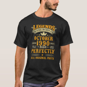 Camiseta Lendas eram Nasceres em outubro de 1990 32 anos 32