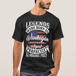 Camiseta Lendas Eram Nasceres Em Waukegan Illinois Vintage