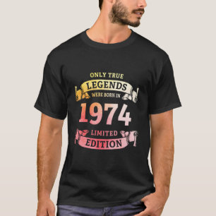Camiseta Lendas Foram Nasceres Em 1974 Vintage 50º Aniversá