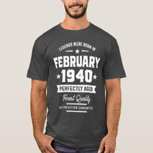 Camiseta Lendas Foram Nasceres Em Fevereiro De 1940 Present