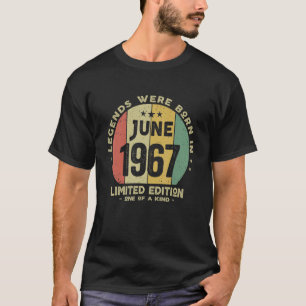 Camiseta Lendas Foram Nasceres Em Junho De 1967 Vintage 55º