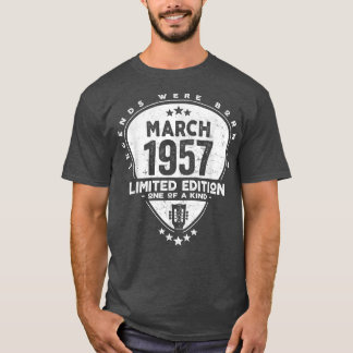 Camiseta Lendas Foram Nasceres Em Março De 1957Violão