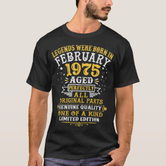 Camiseta Lendas Nasceram Em Fevereiro De 1975 47 Anos 47t