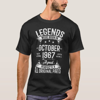 Camiseta Lendas Nasceram Em Outubro De 1967 55º Aniversário