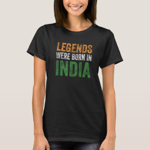 Camiseta Lendas Vintage da Bandeira Indiana Nasceram Na Índ