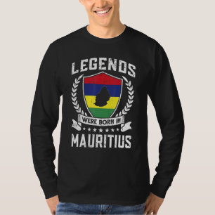 Camiseta Lendas vintage da bandeira mauriciana nasceram na 