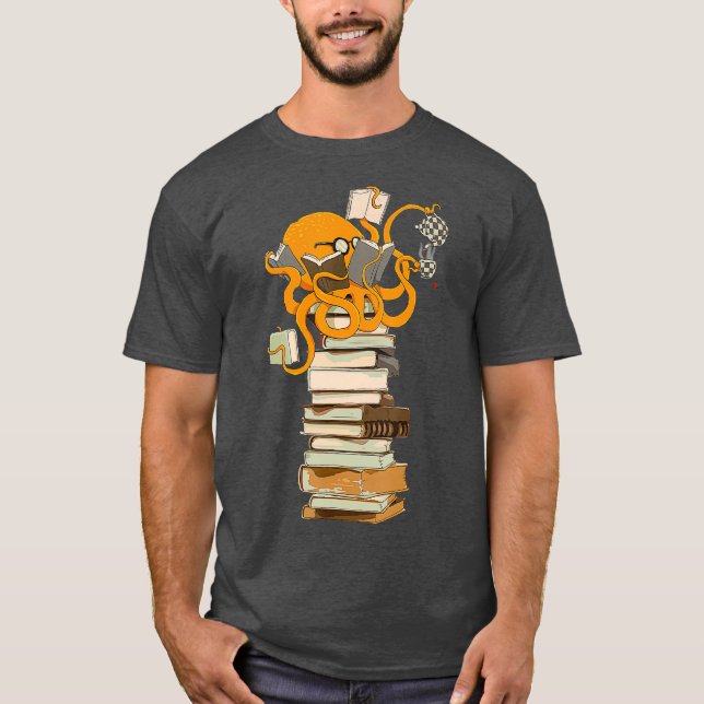Camiseta Lendo café de polvo e presente de livros (Frente)