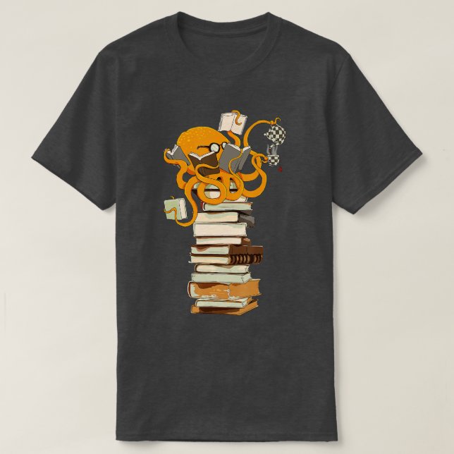 Camiseta Lendo café de polvo e presente de livros (Frente do Design)