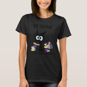 Camiseta Lendo Livro Porque O Assassinato É Um Gato Negro E