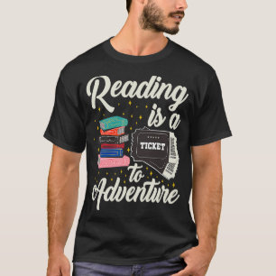 Camiseta Lendo Sch do Livro de Professores da Adventure Lib