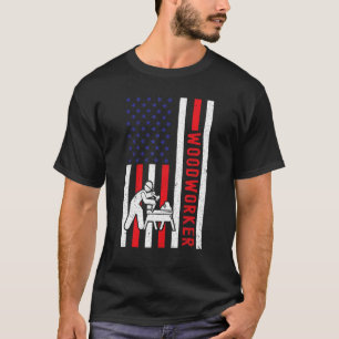 Camiseta Lenhador de Bandeira Americana Trabalhador de Made