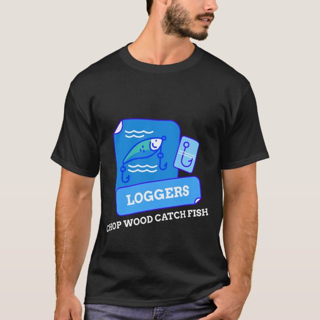 CAMISETA LENHADORES CORTAM LENHA PEGAM PEIXE (Frente)