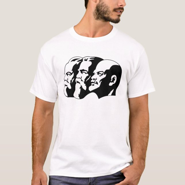Camiseta Lenin, Marx, Engels, União Soviética, Comunismo (Frente)