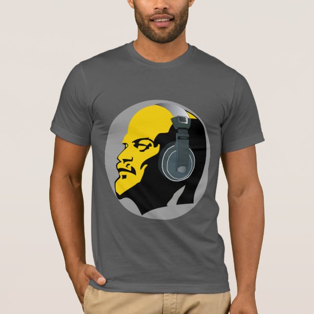 CAMISETA LENINA MODERNA POP COM ILUSTRAÇÃO DE FONES DE OUVI (Frente)