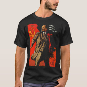 Camiseta Lenine viveu, Lenin vive, Lenin viverá para sempre