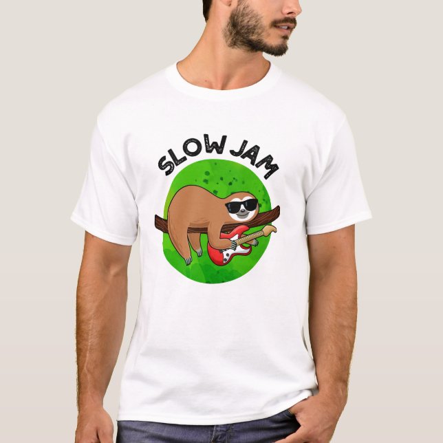 Camiseta Lenta Jam Funny Music Animal Pun (Frente)