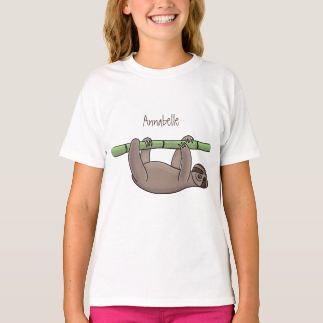 Camiseta Lenta sorridente e bonita na ilustração do desenho (Frente)