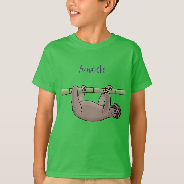 Camiseta Lenta sorridente e bonita na ilustração do desenho (Frente)