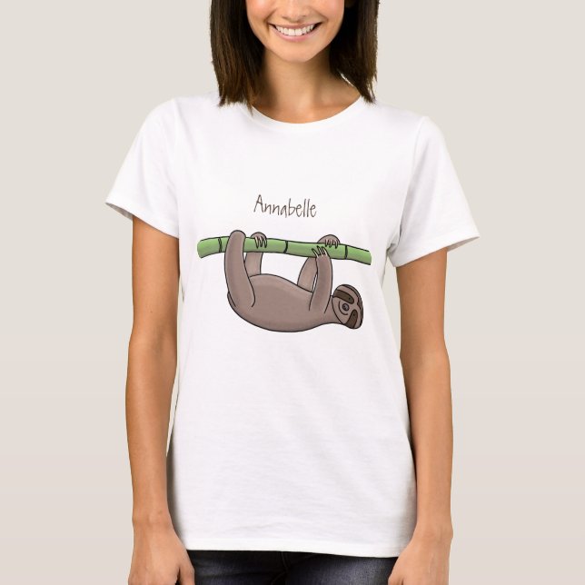 Camiseta Lenta sorridente e bonita na ilustração do desenho (Frente)